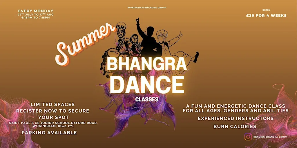 Summer Bhangra Classes 27th July to 17th Aug