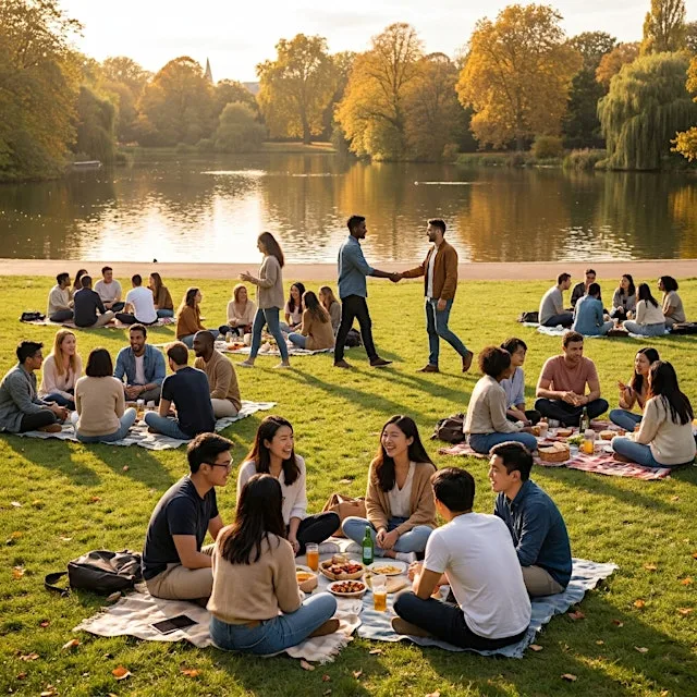 Chinese Business and Social Network. New in London. Student Autumn Picnic at Serpentine Bar & Kitchen