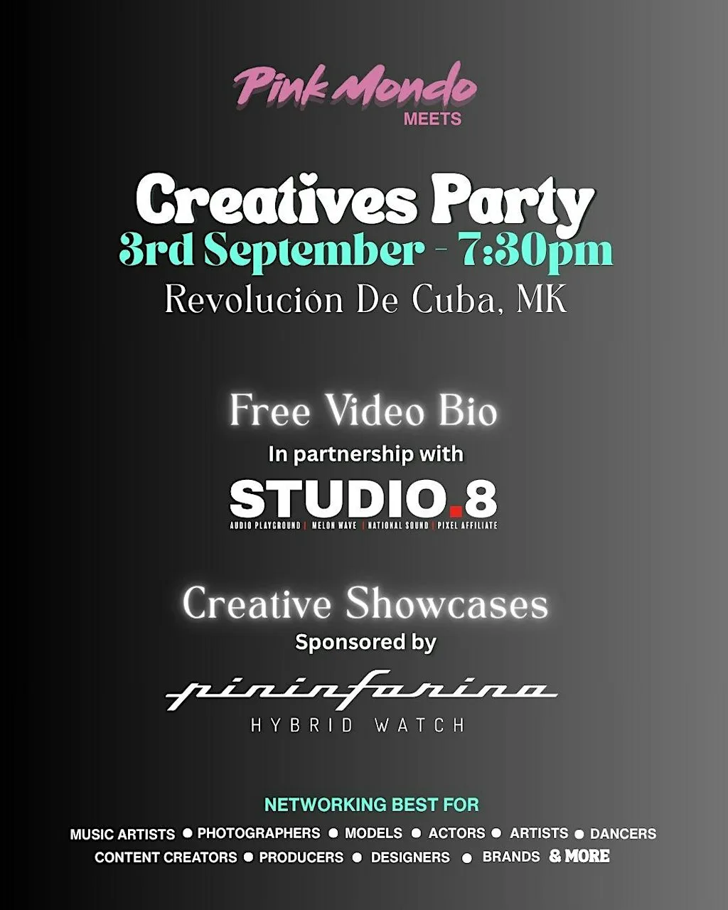 Creatives Party: Milton Keynes at Revolución de Cuba Milton Keynes