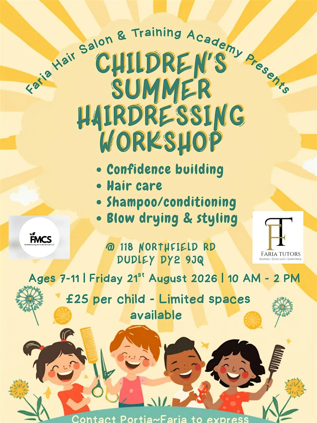Summer Hairdressing Workshop at 118 Northfield Rd