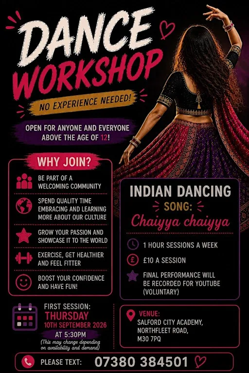 Indian Dancing Workshop at Salford