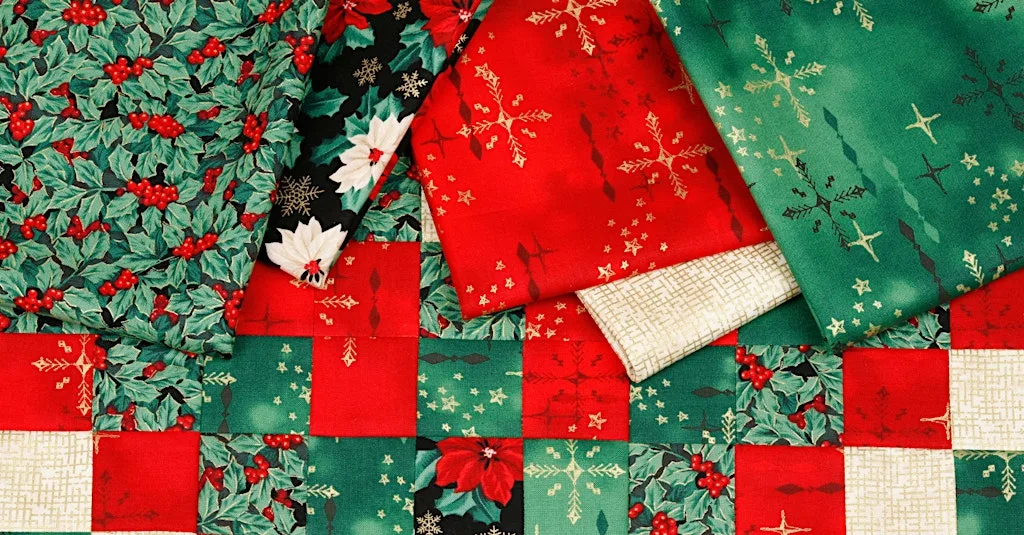 Christmas Wreath Twisted Pinwheel Quilt 2 Day Class at Abakhan at Mostyn