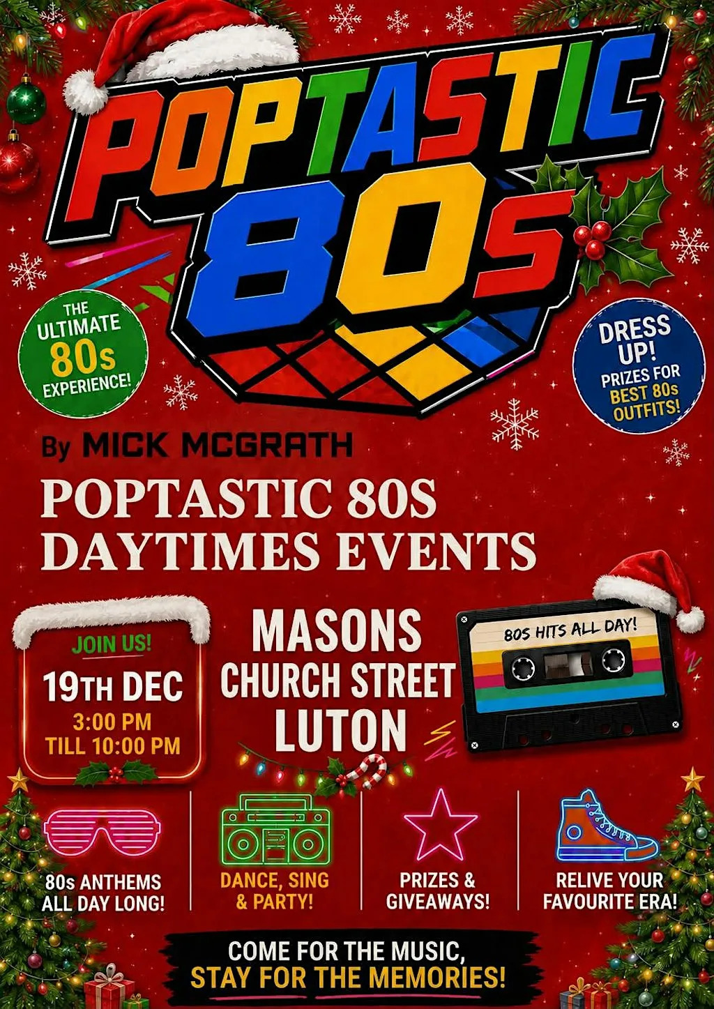 POPTASTIC 80s DAYTIME EVENTS XMAS SPECIAL