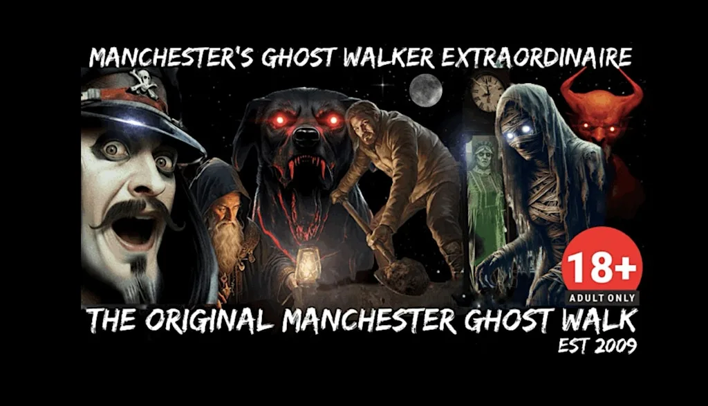 FLECKY BENNETT’S THE ORIGINAL MANCHESTER GHOST WALK at REAR ENTRANCE OF MANCHESTER TOWN HALL (OPPOSITE THE WATERHOUSE PUB)