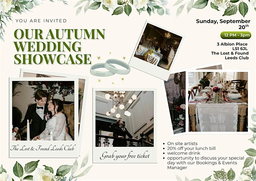 Autumn Wedding Fair Show: The Lost & Found Leeds Club at The Lost and Found Leeds Club