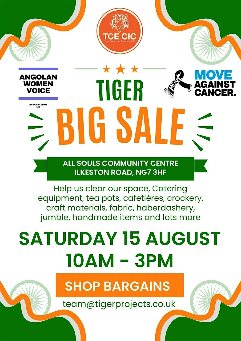 Tiger Big Sale at All Souls Church & Community Centre