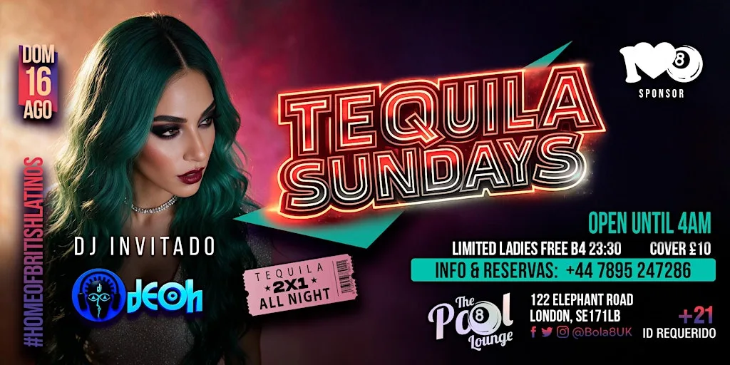 Best Latin Club London – Tequila Sundays at Bola 8 at Bola 8 - The Pool Lounge