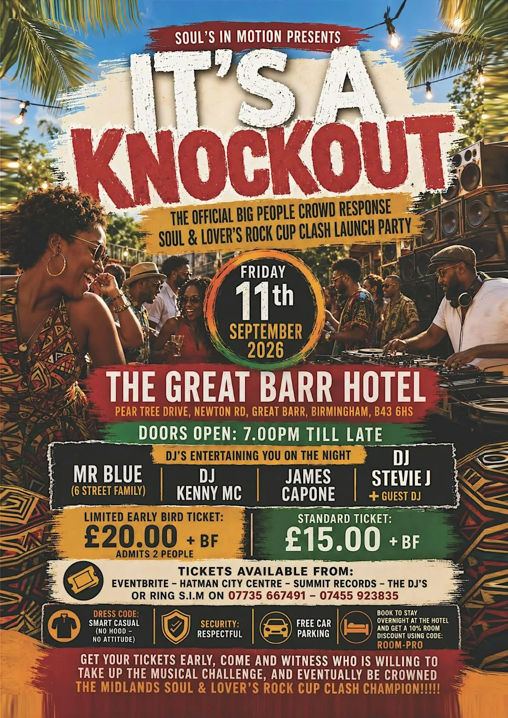 "IT'S A KNOCKOUT" THE BIG PEOPLE SOUL & LOVERS ROCK CUP CLASH LAUNCH PARTY