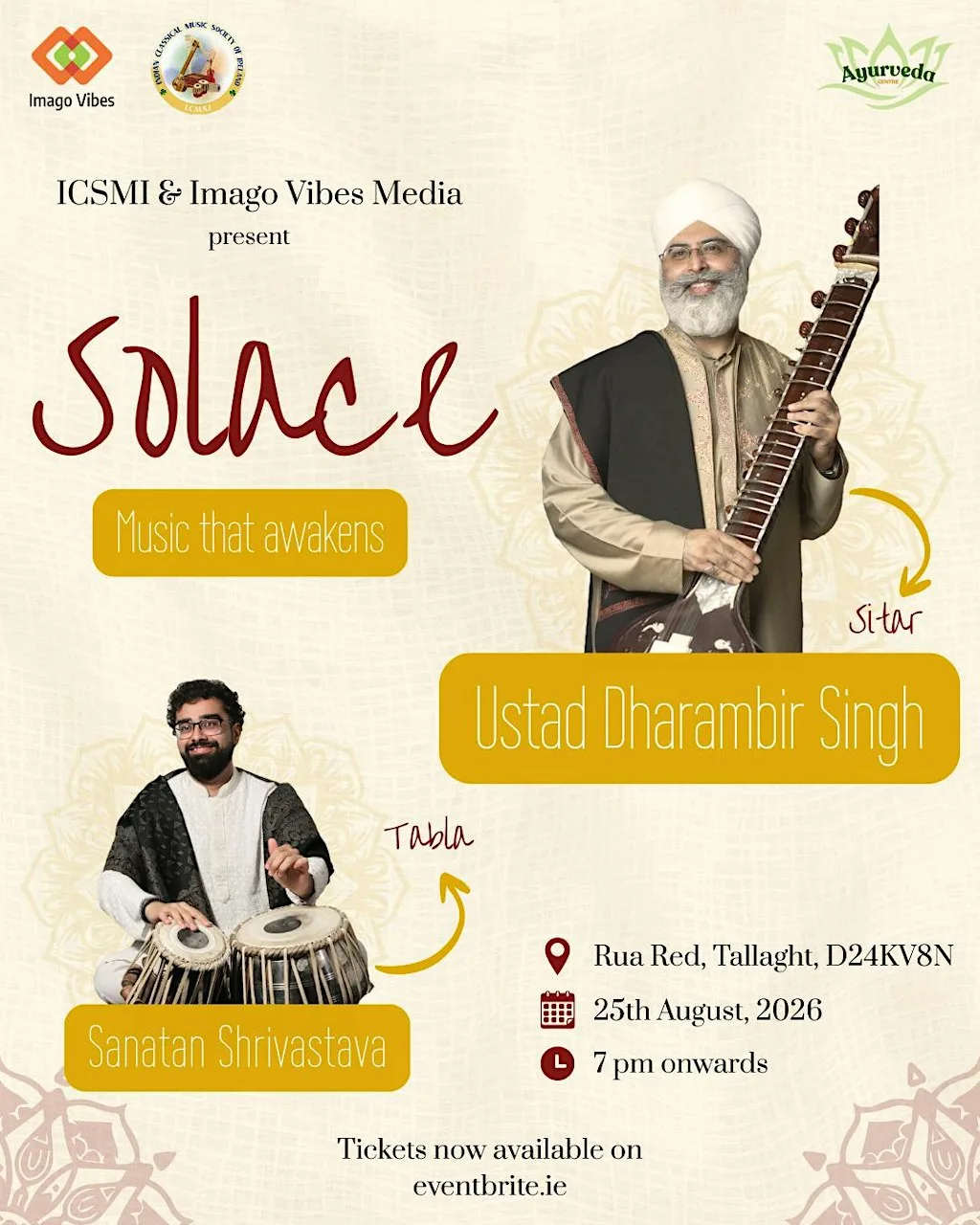 Solace – Music That Awakens | An Evening of Sitar, Sound & Inner Stillness at Rua Red, South Dublin Arts Centre