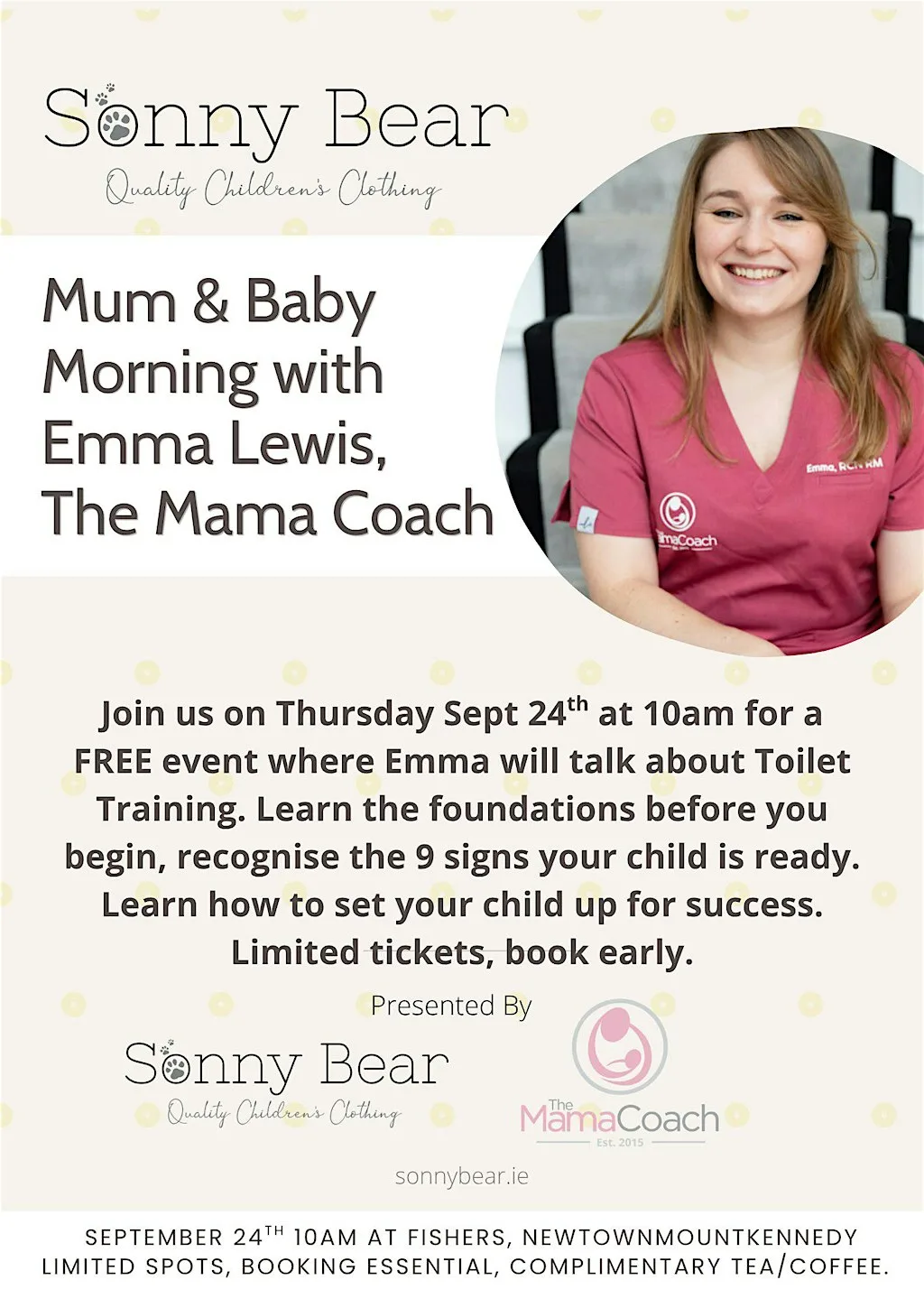 The Mama Coach toilet training at Fishers of Newtownmountkennedy Department Store