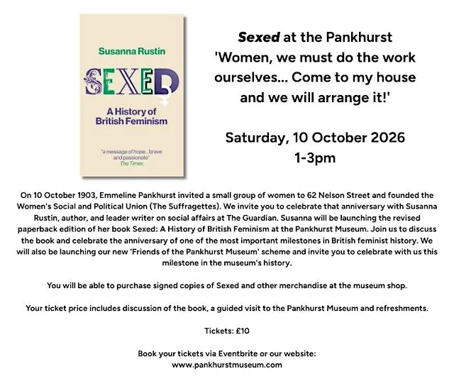 Sexed - Book Launch at the Pankhurst at Pankhurst Centre