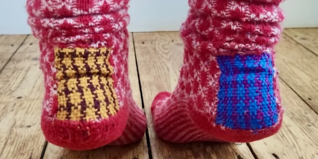 Knitwear Visible Mending at the Muswell Hill Creatives Make & Mend Festival at Hornsey Town Hall Arts Centre