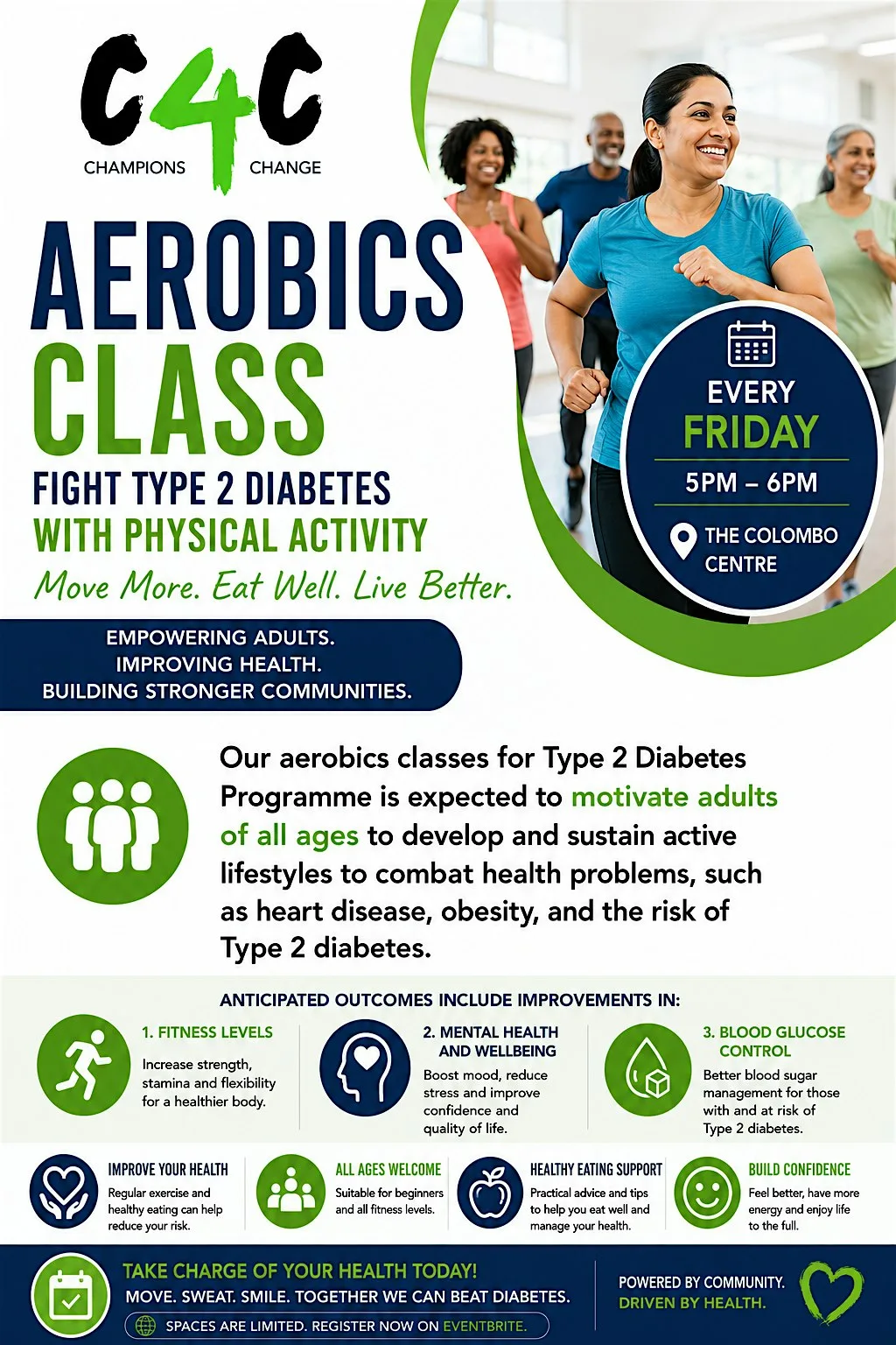 FREE Fight Type 2 Diabetes with Aerobics in Southwark at The Colombo Centre