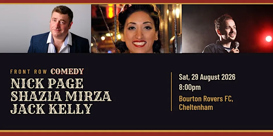 Nick Page, Shazia Mirza & Jack Kelly at Bourton Rovers FC
