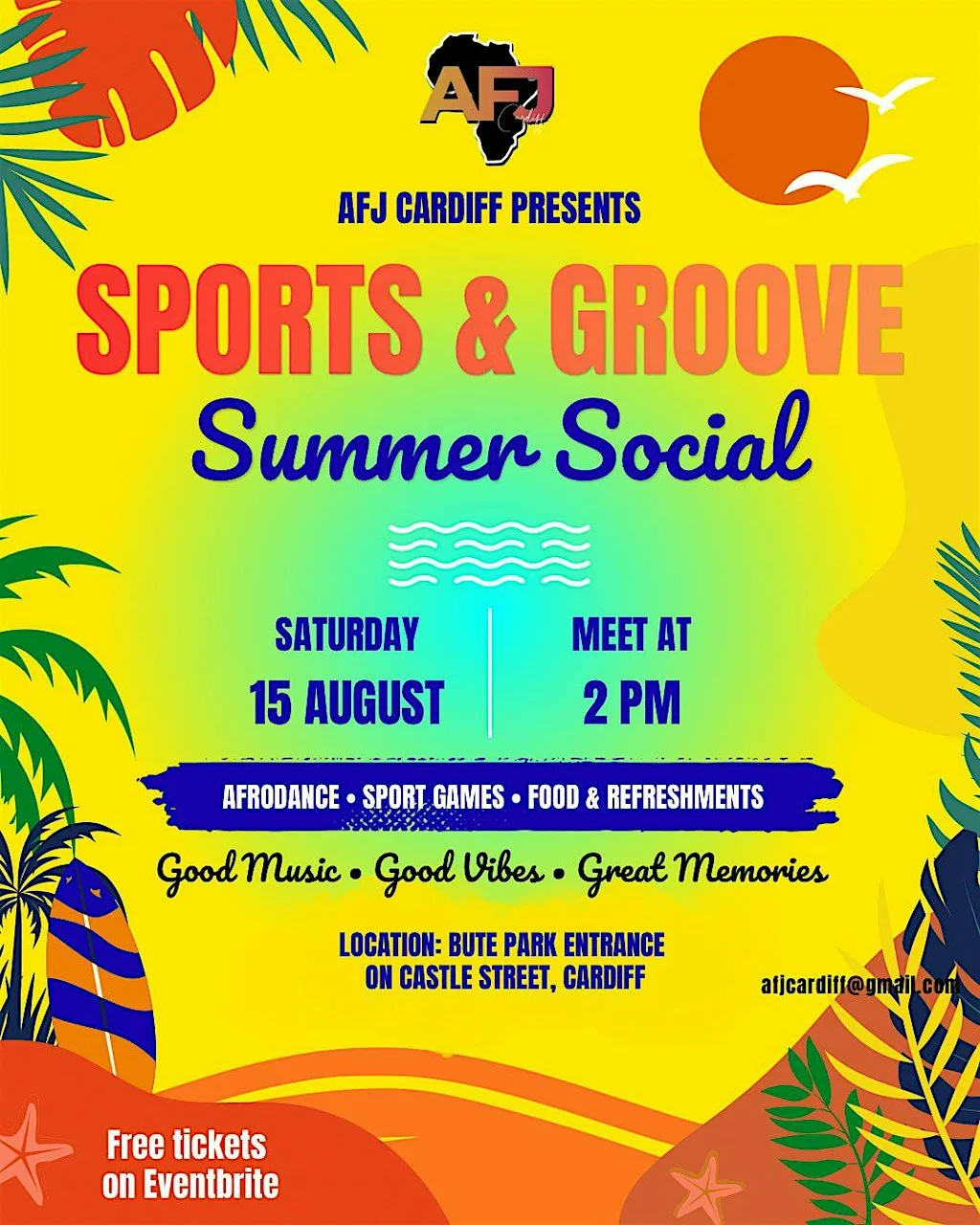 Sports and Groove : AFJ summer social at Bute Park