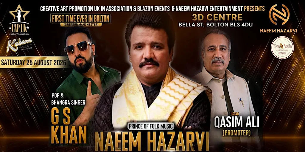 NAEEM HAZARVI - LIVE IN BOLTON WITH POP BHANGRA SINGER G S KHAN
