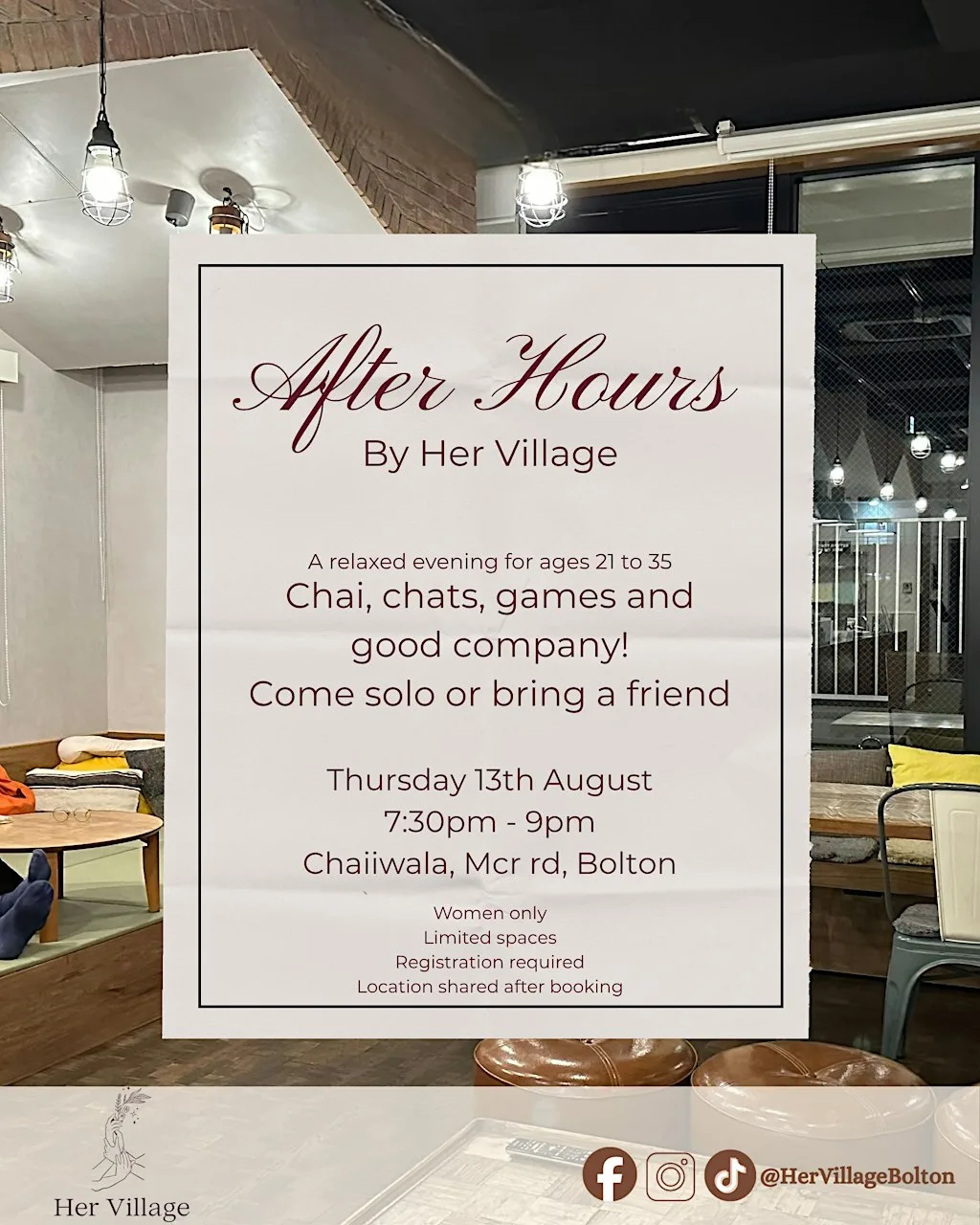 Sisters Social in Bolton | After Hours Ages 21–35 at Chaiiwala