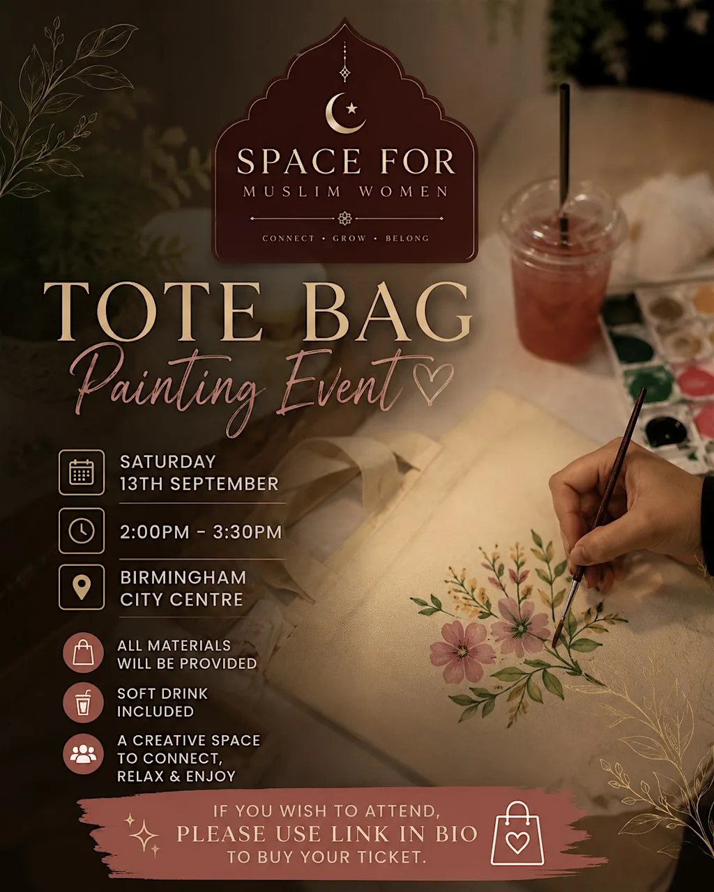 Tote Bag Painting Event | Space for Muslim Women