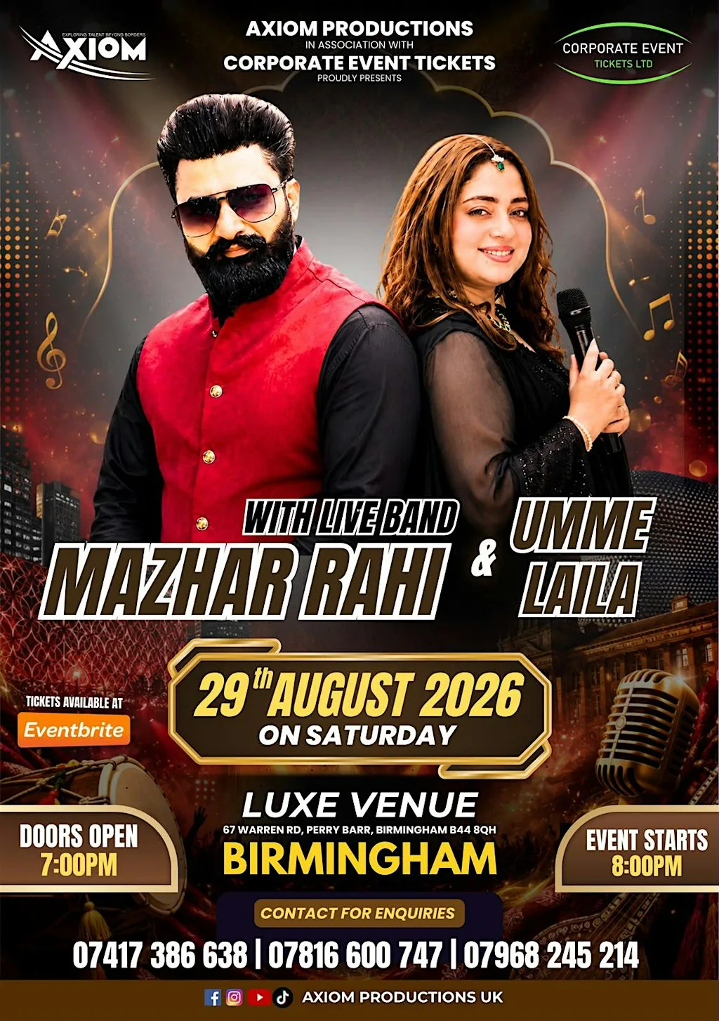 Bhangra King Mazhar Rahi with Live Band Live in Birmingham Feat. Umme Laila