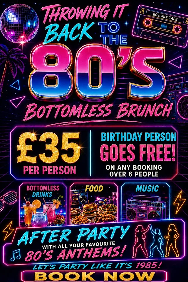 80'S BOTTOMLESS BRUNCH at No Name: Bar & Games