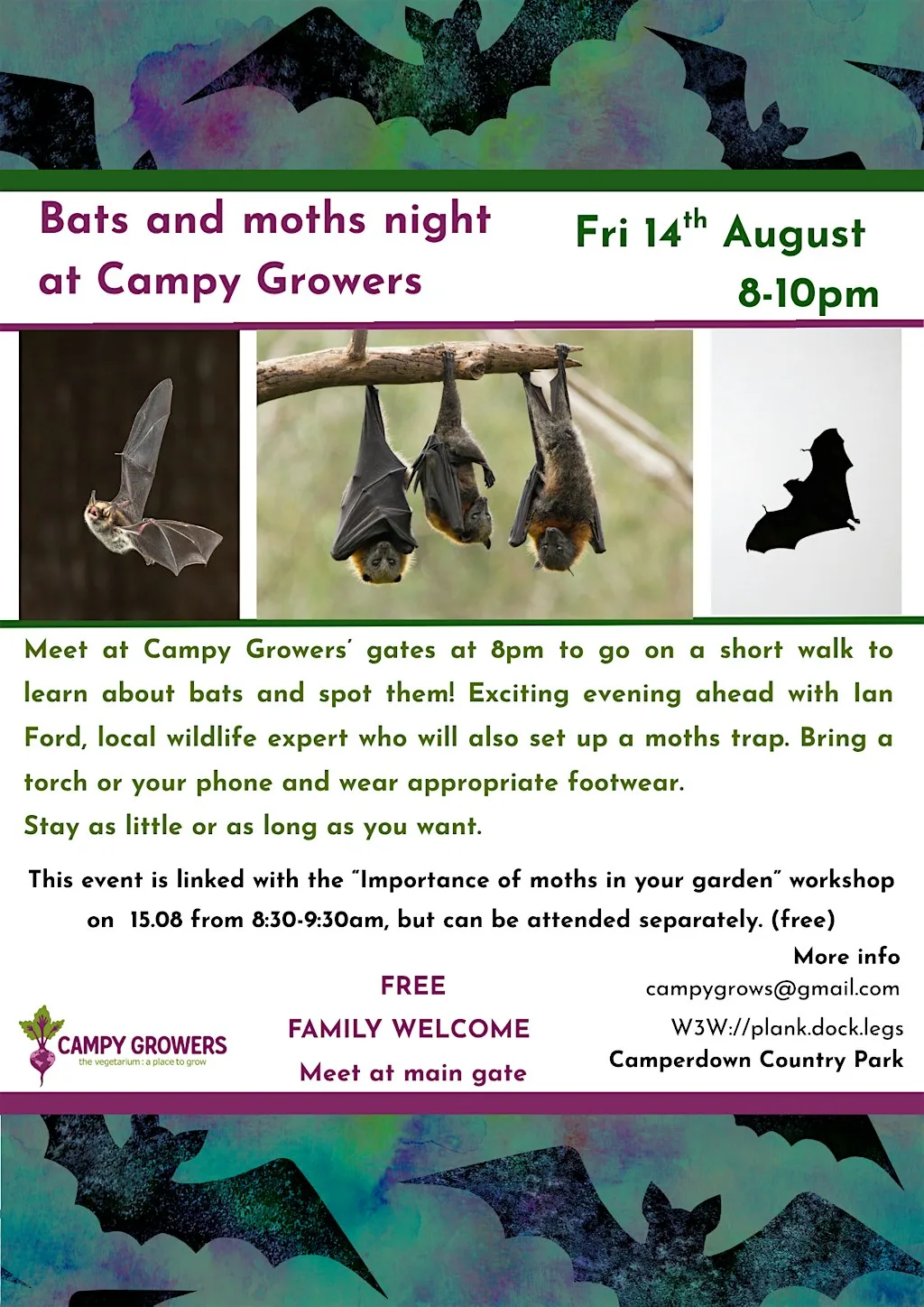 Bats and moths night at Campy Growers at Campy Growers