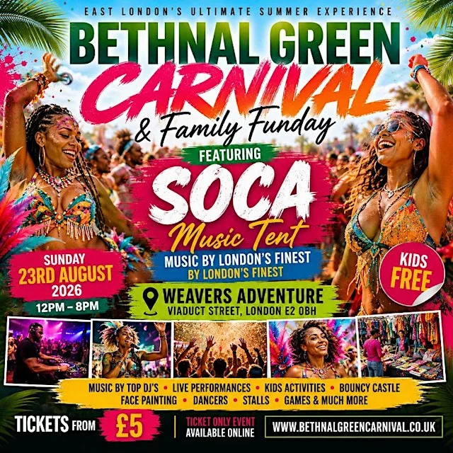 SOCA STAGE | Bethnal Green Carnival & Family Funday, Music, Games & More at Weavers Adventure Playground