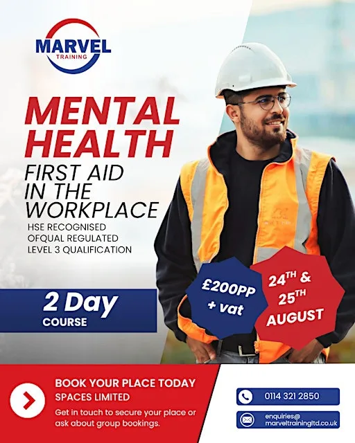 Mental Health First Aid in the Workplace – Level 3 at Marvel Training Ltd