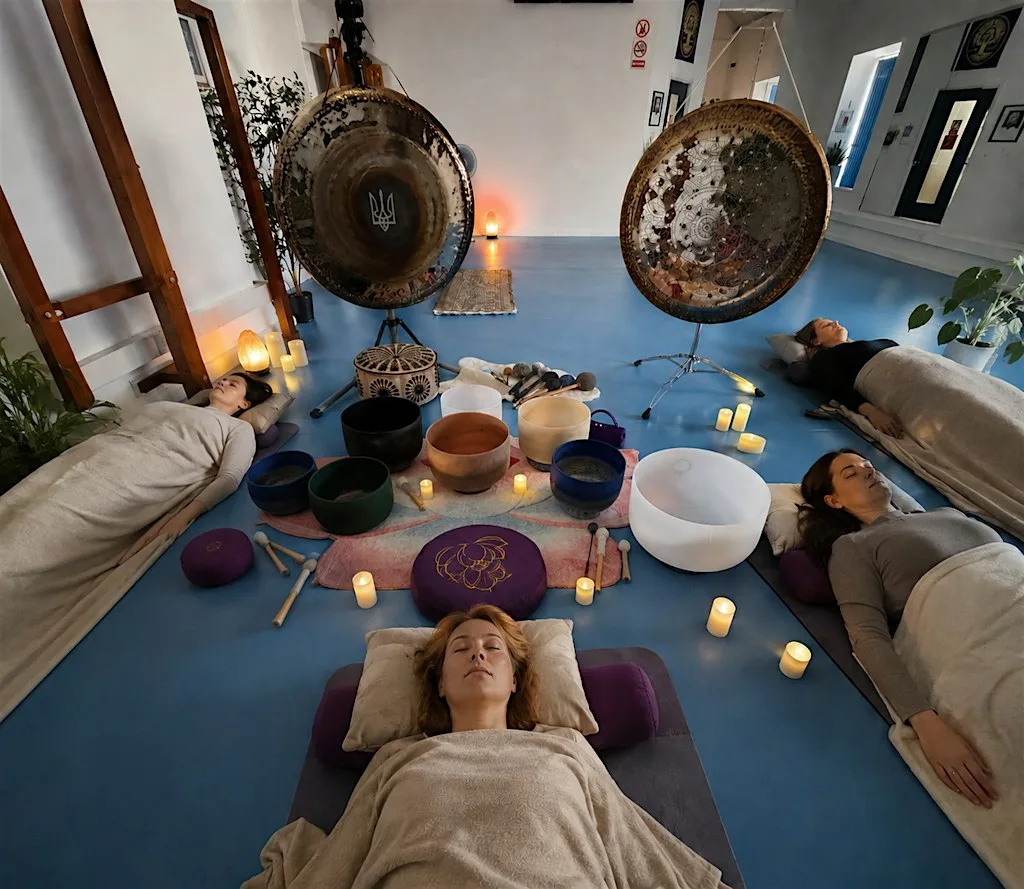 Gemstone Sound bath with Gongs, Crystal and Alchemy singing bowls at Cooperage Green