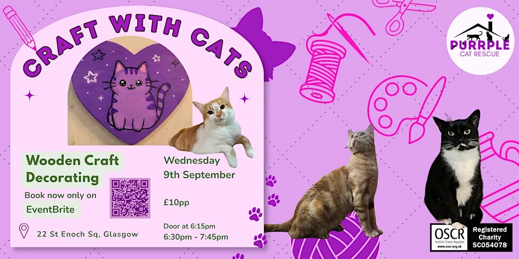 Wooden Craft Decorating with Cats!
