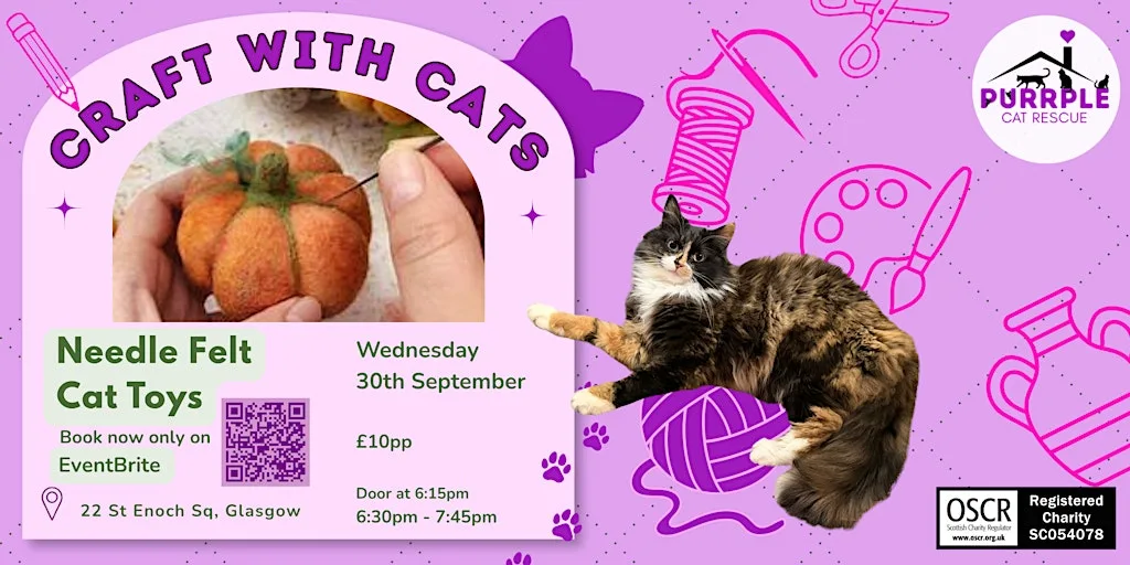 Needle Felting Craft with Cats!