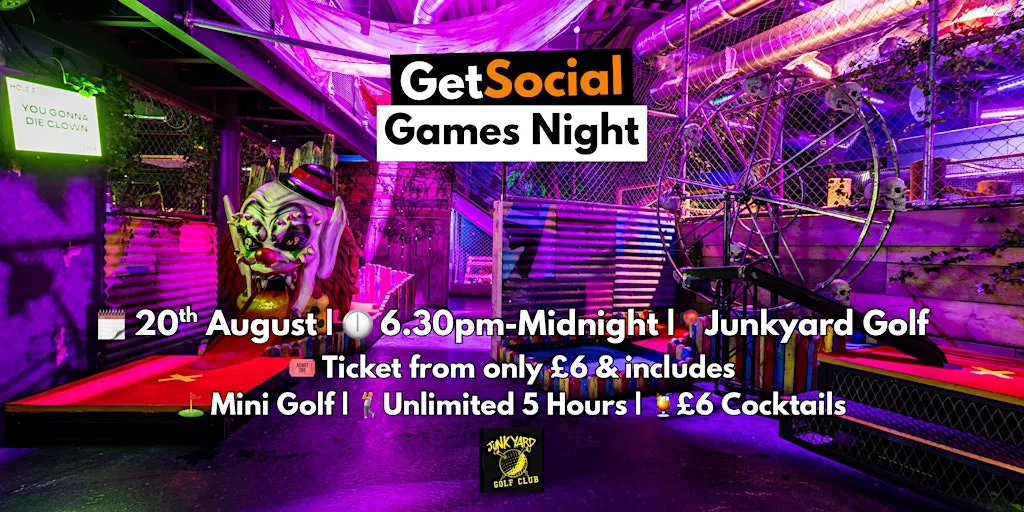 Leeds Games Night for Young Professionals (20s–40s) | Meet New People at Junkyard Golf Leeds