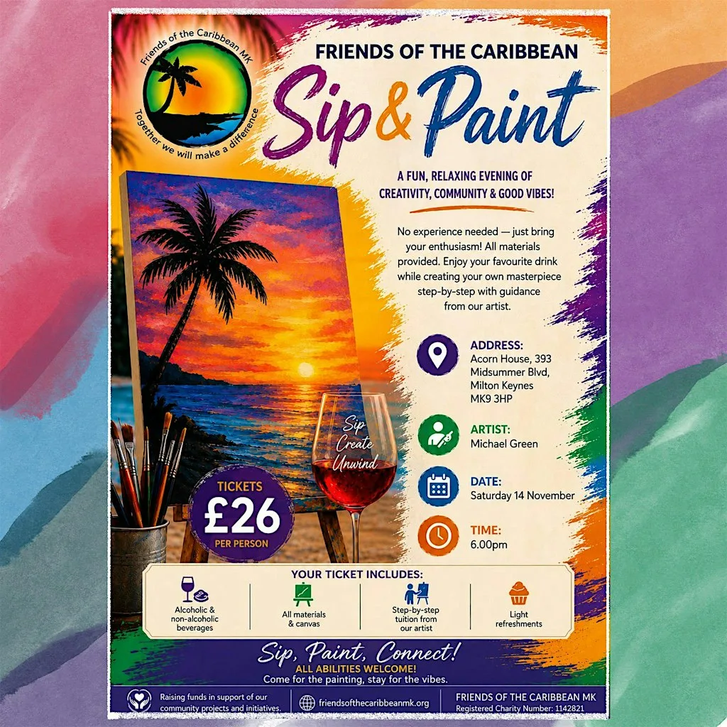 Friends of the Caribbean Sip and Paint at Acorn House