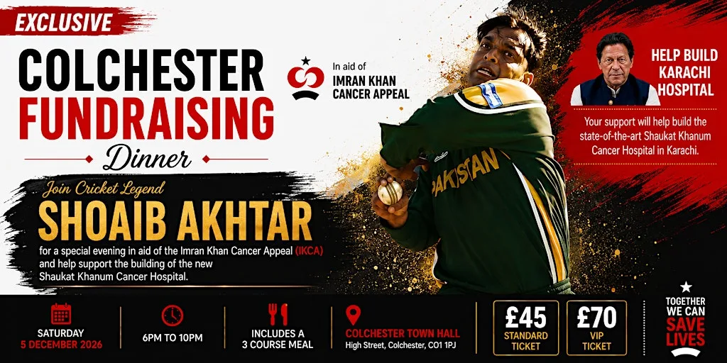 Imran Khan Cancer Appeal Fundraising Dinner – Colchester