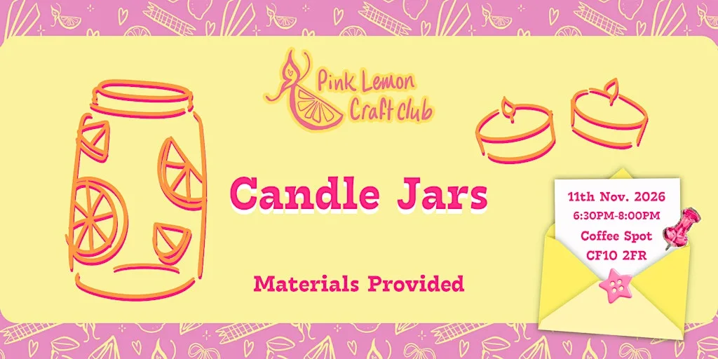 Candle Jar Decorating with Pink Lemon Craft Club