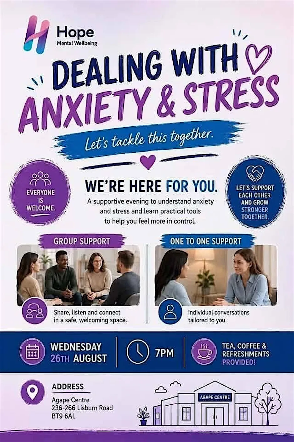 Dealing with Anxiety and Stress - Hope for the Community at The Agape Centre, 238 Lisburn