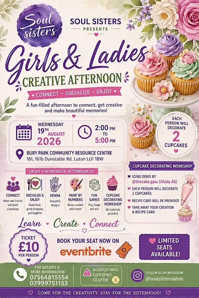 Creative Afternoon | 19th August 2026 | Soul Sisters Luton