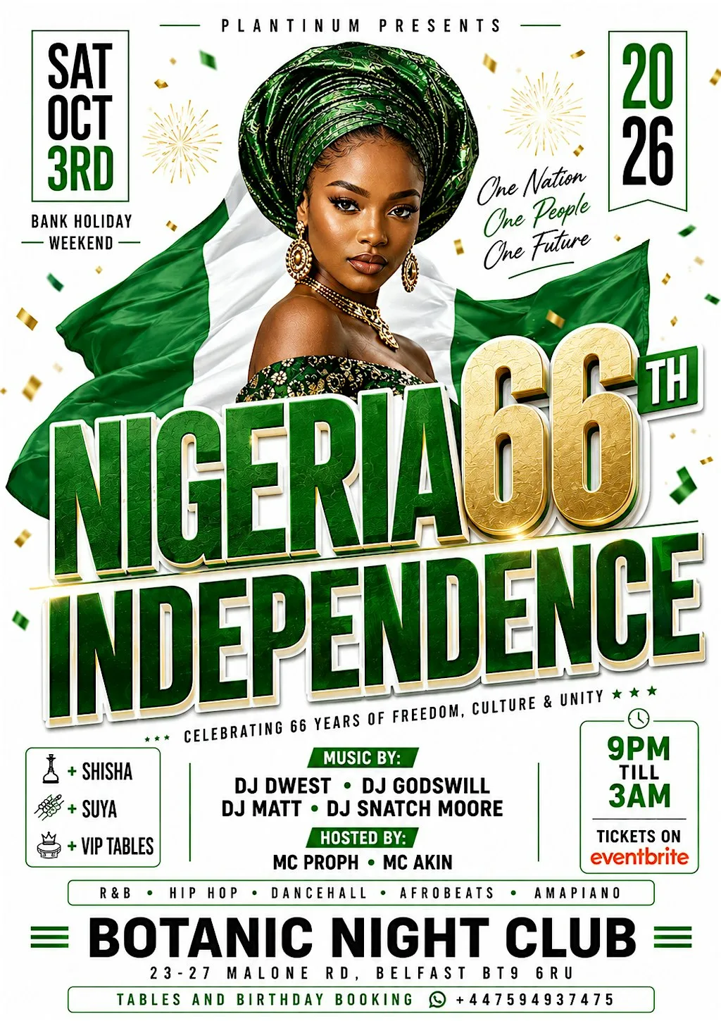 NIGERIA 66TH INDEPENDENCE DAY PARTY 03 OCT 2026