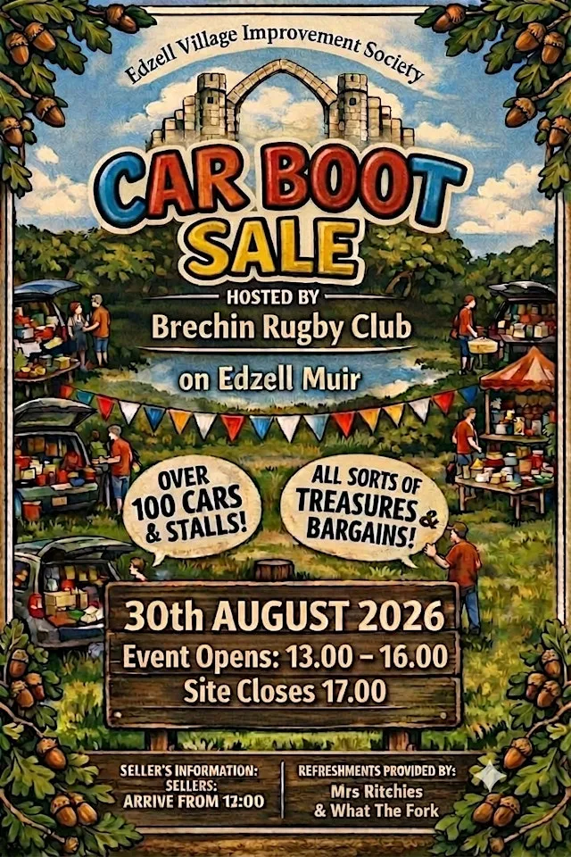 Edzell Car Boot Sale August 2026 at Edzell Muir