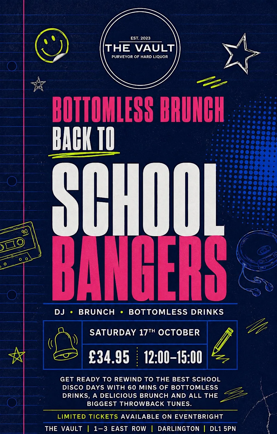 Back To School Bangers Bottomless Brunch at The Vault