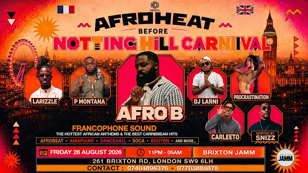 AFROHEAT LONDON – CARNIVAL WEEKEND