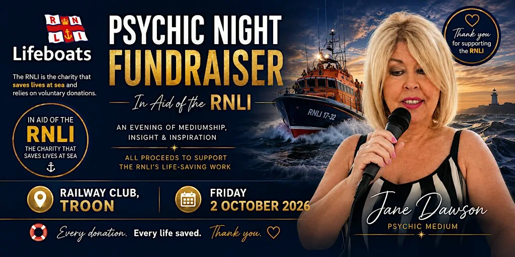 Psychic Night FUNDRAISER for RNLI, TROON at Barassie Railway and Transport Workers Club