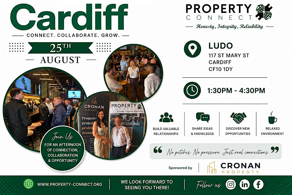 Property Connect Cardiff's Premier property networking event at Ludo Sports Bar & Live Lounge Cardiff