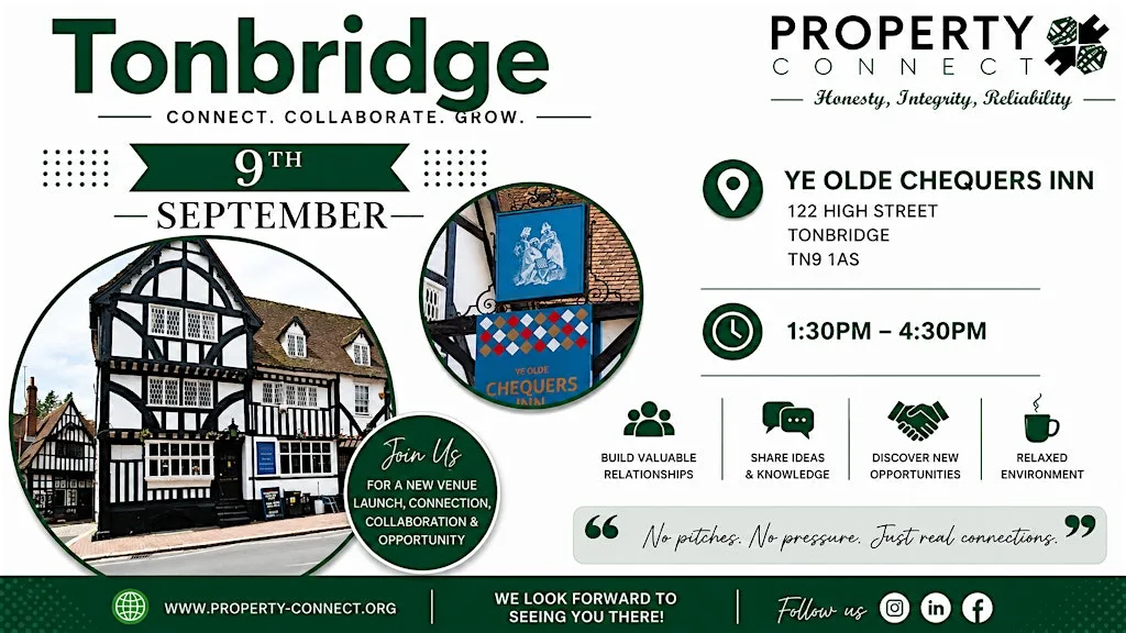 Property Connect Tonbridge Exclusive Property Networking September 9th