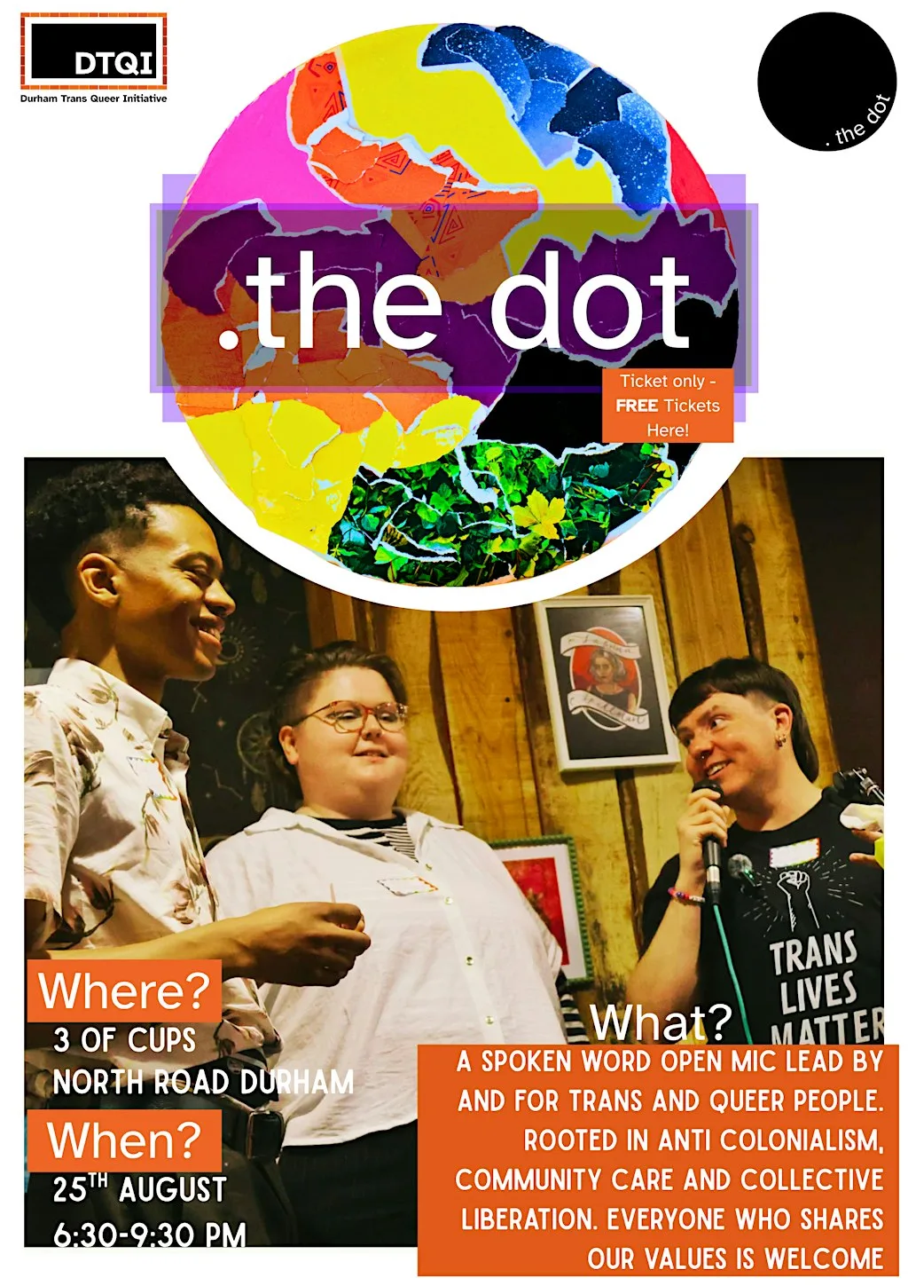 .the dot - Spoken Word Open Mic at 3 of Cups Durham