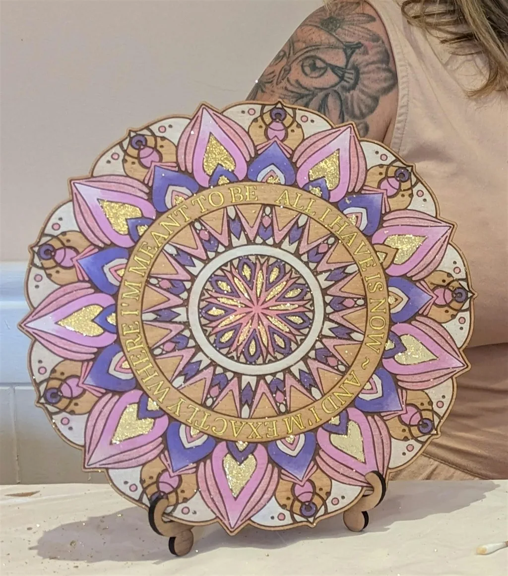 Gold Leaf Mandala & Sacred Word Intentions Workshop at SunFyr Barns