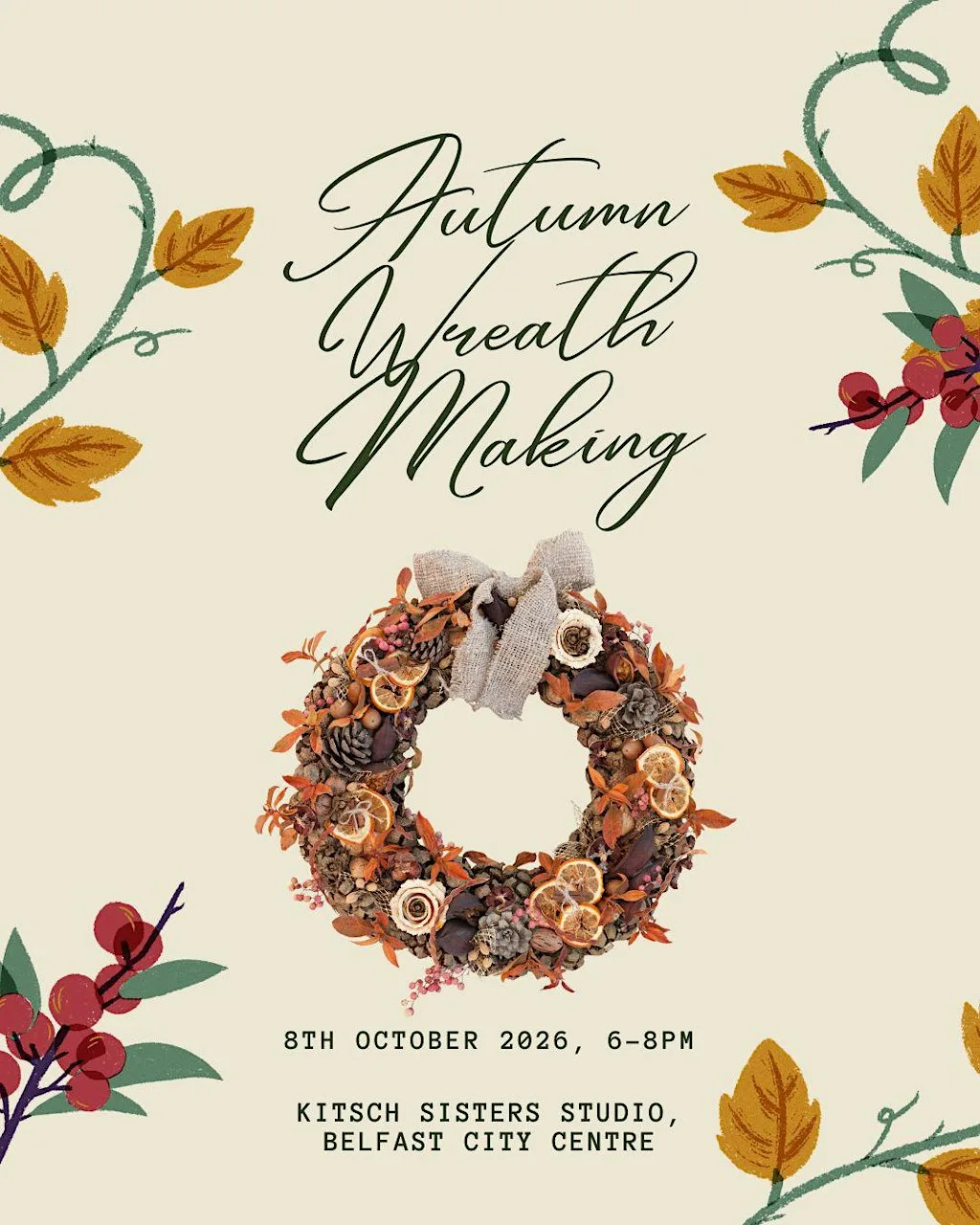 Autumn Wreath Making at Kitsch Sisters Studio