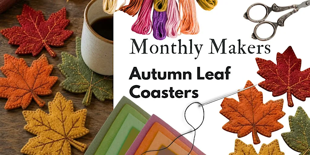 Monthly Makers - Autumn Leaf Coasters at Camborne Library