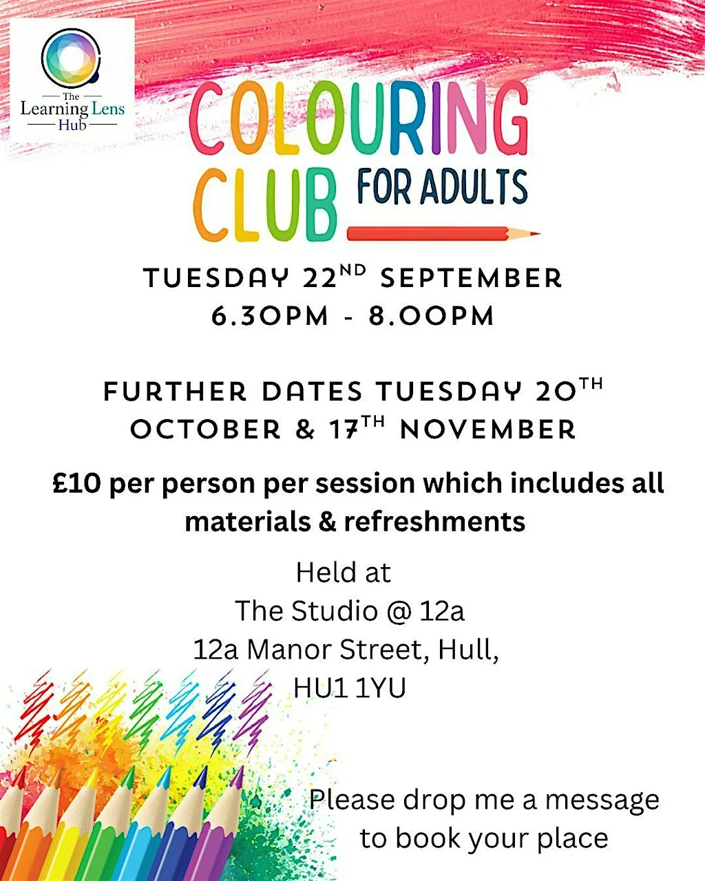 Colouring Club for Adults at The Studio @ 12a