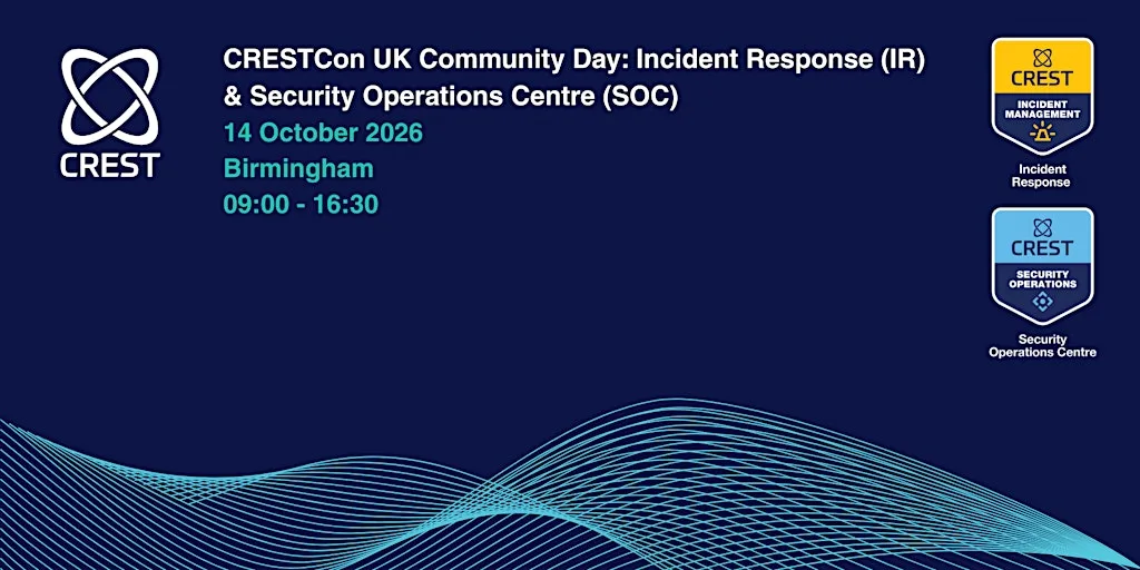 CRESTCon UK Community Event: Incident Response & Security Operations Centre at IET Birmingham: Austin Court