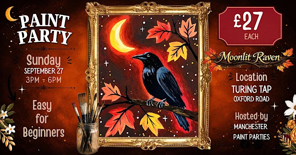Moonlit Raven Paint Party at Turing Tap